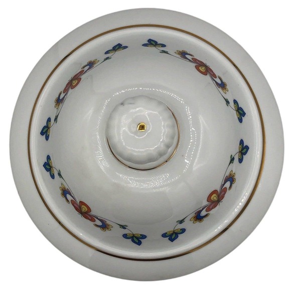 Porsgrund Porcelain Farmers Rose Tureen w/ Lid Norwegian Discontinued Mint Cond - Picture 7 of 10